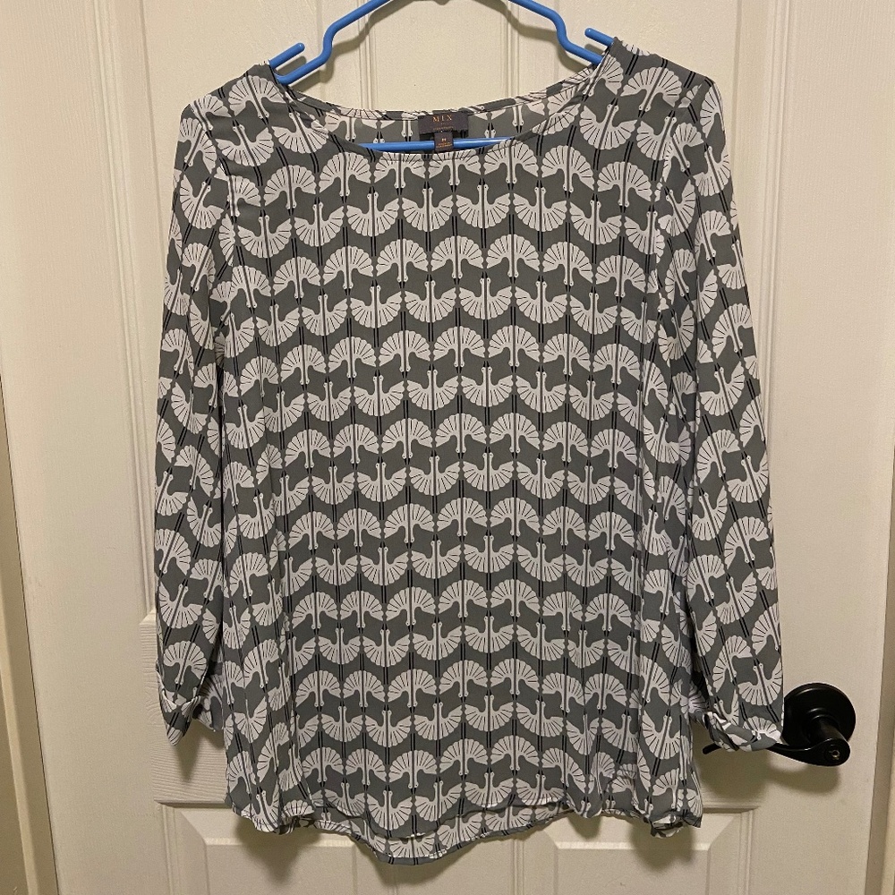 41 Hawthorn - Medium - Printed 3/4 Sleeve Blouse